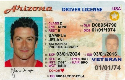Arizona real id gold star on driver's license