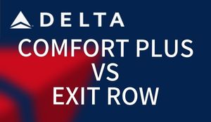 graphic with Delta logo - Comfort plus vs exit row