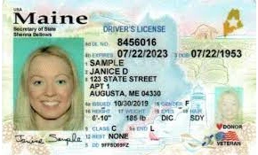 Maine Real Id compliant driver's license