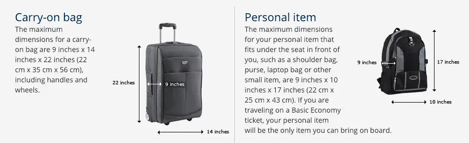 United Airline baggage rules