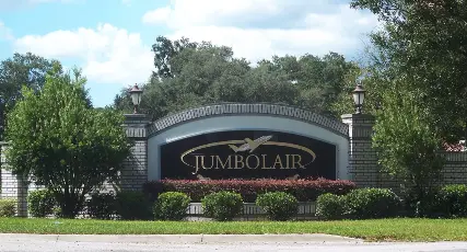 Front entry sign to his Jumbolair subdivision