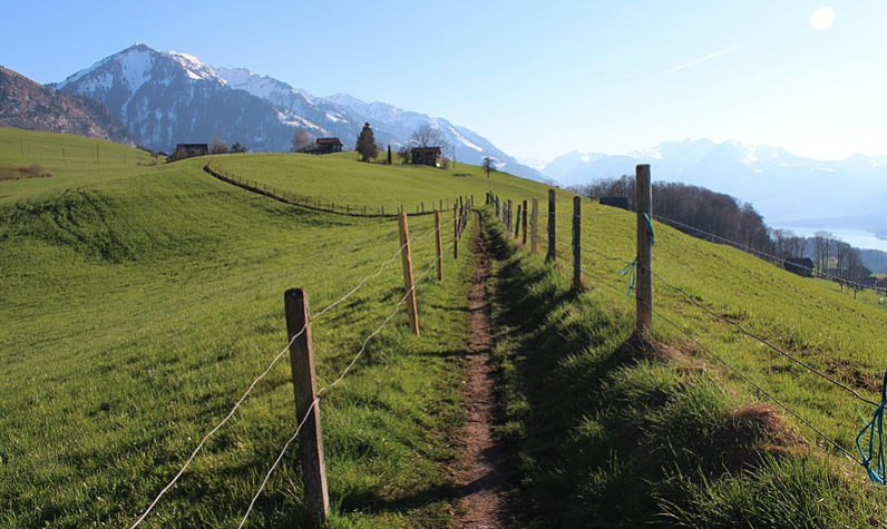 On the Camino de Santiago Trail near Kerns, Switzerland - Pyrenees hiking