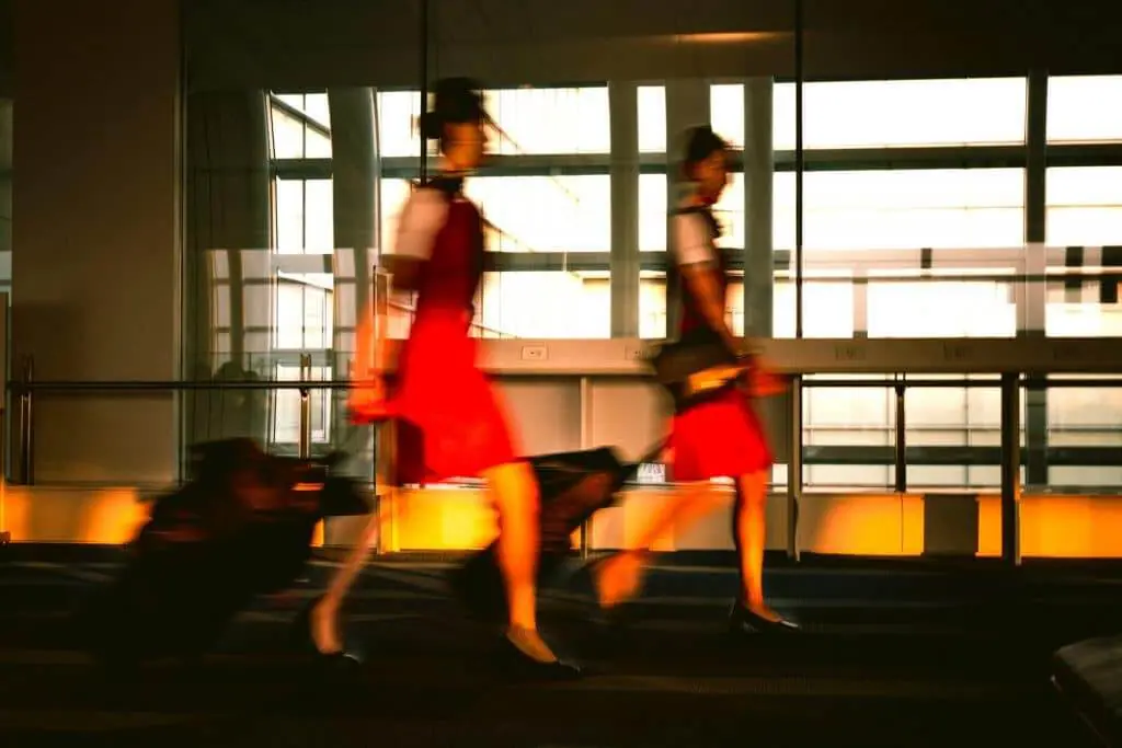 Women walking through Tokyo Haneda International (HND) Airport