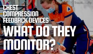 Two women doing CPR utilizing a chest compression feedback device - What does a CFD monitor?