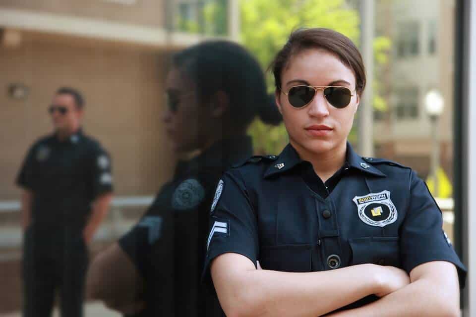 female airport security guard