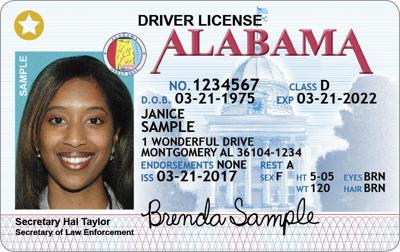 Alabama Drivers license with star on it