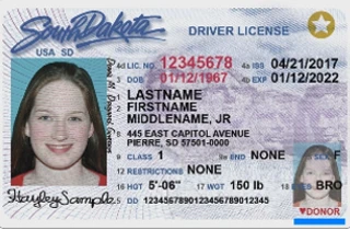 Woman driver's license that is REAL ID compliant