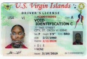 US Virgin Island REAL ID star on driver's license