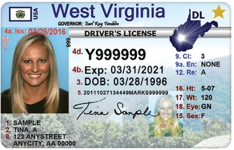 Woman's REAL ID driver's license with a gold star on it